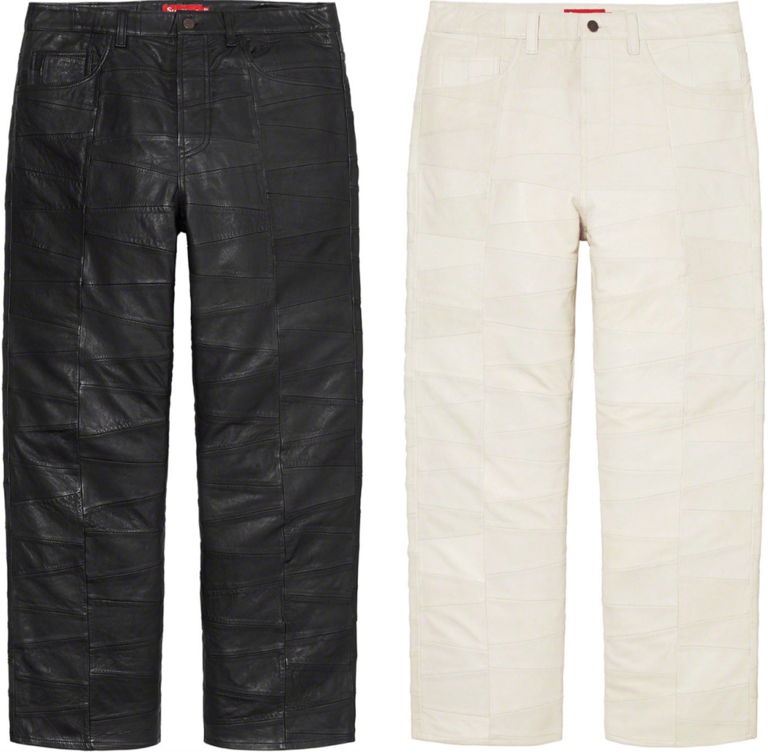 Patchwork Leather 5-Pocket Jean